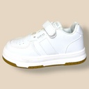 بوت أبيض للجنسين بنعل عسلي