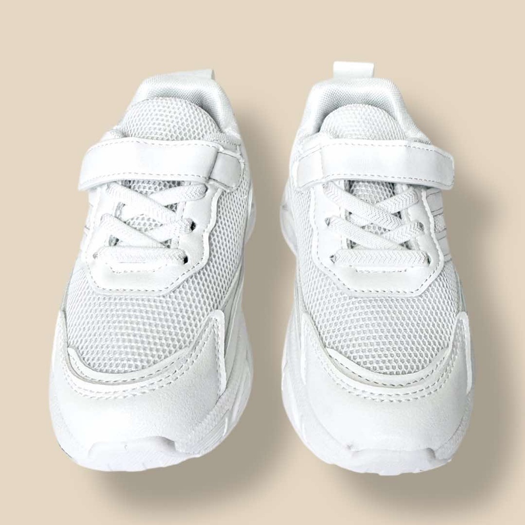 بوت أبيض قماش وجلد مناسب للجنسين