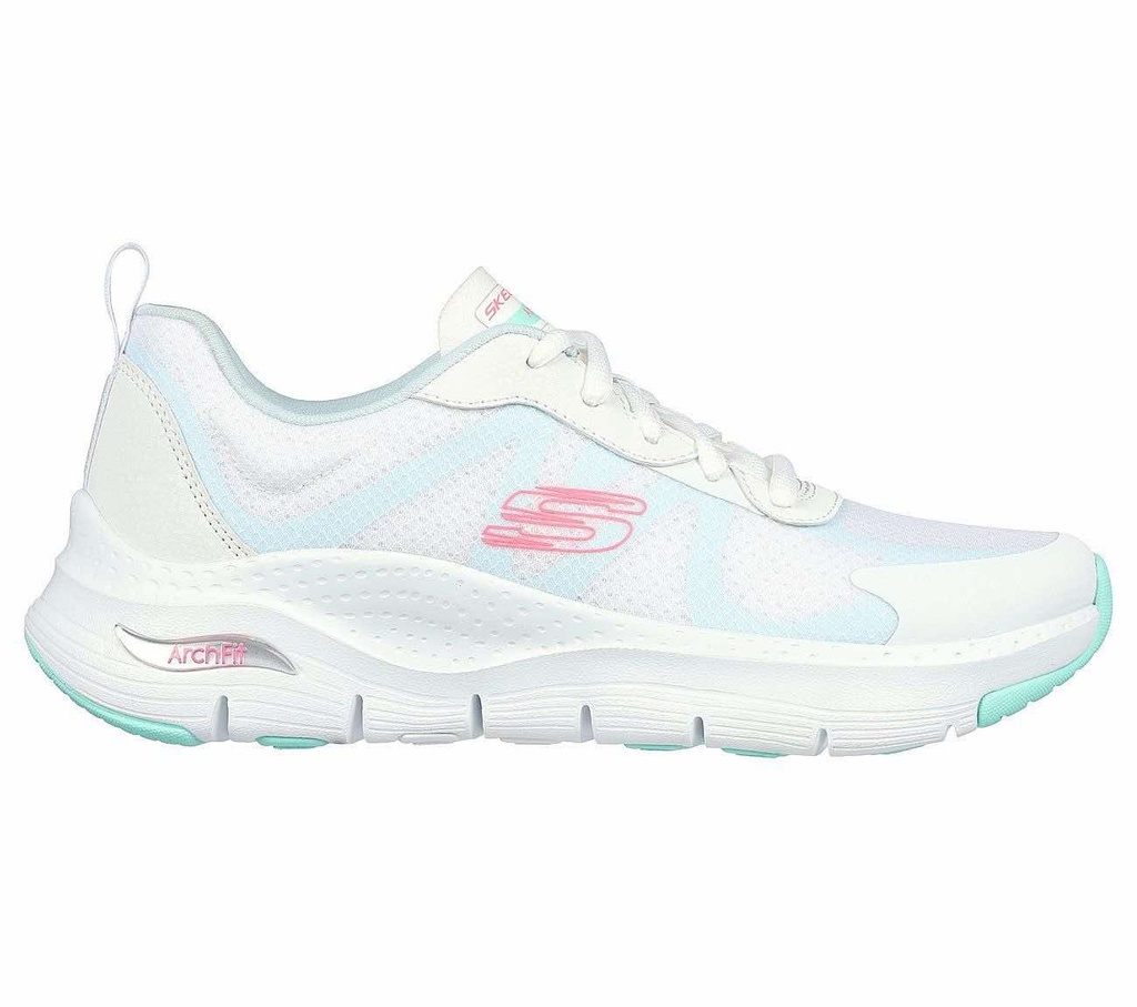 Skechers Arch Fit أزرق سماوي بشعار زهري
