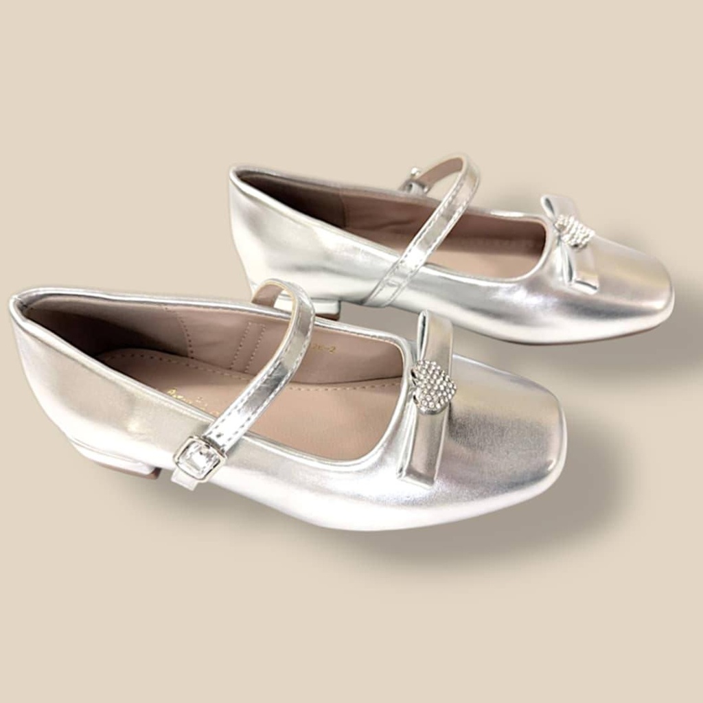 باليه بناتي ناعم بثلاث ألوان مع فيونكة أنيقة