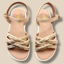 صندل بناتي ناعم نعل عالي بلونين