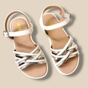 صندل بناتي ناعم نعل عالي بلونين