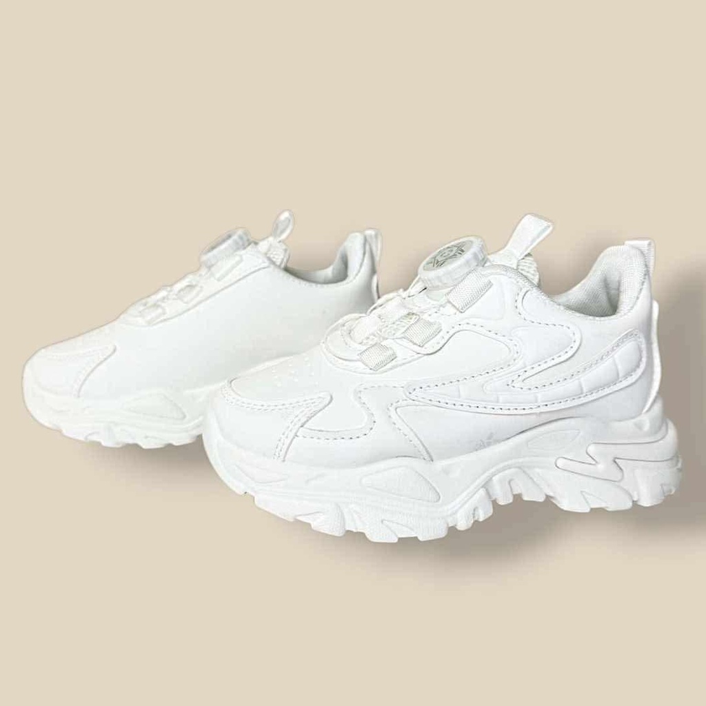 حذاء أبيض أو أسود بإغلاق دائري