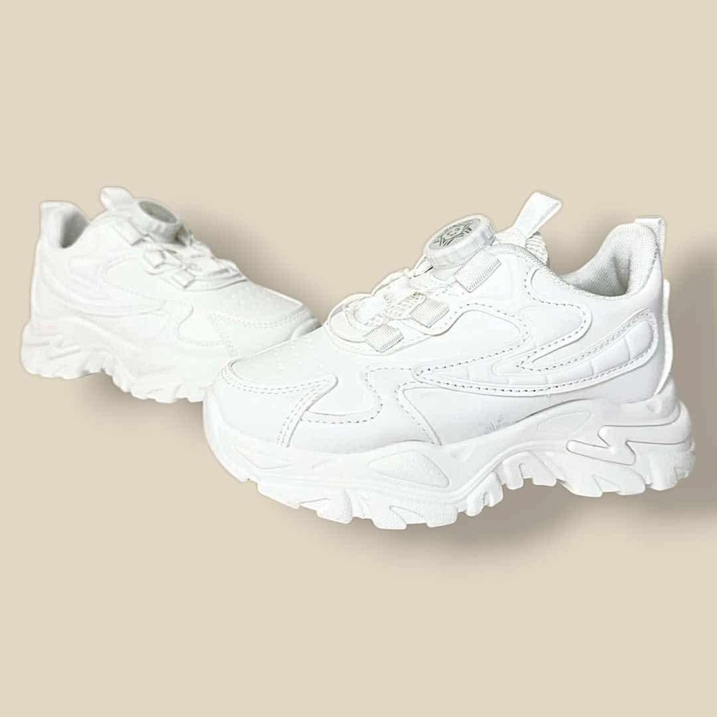 حذاء أبيض أو أسود بإغلاق دائري