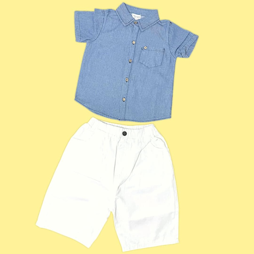 قميص جينز ولادي فاتح وغامق