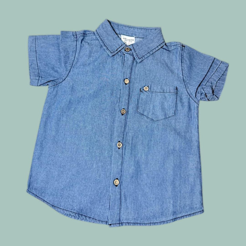 قميص جينز ولادي فاتح وغامق