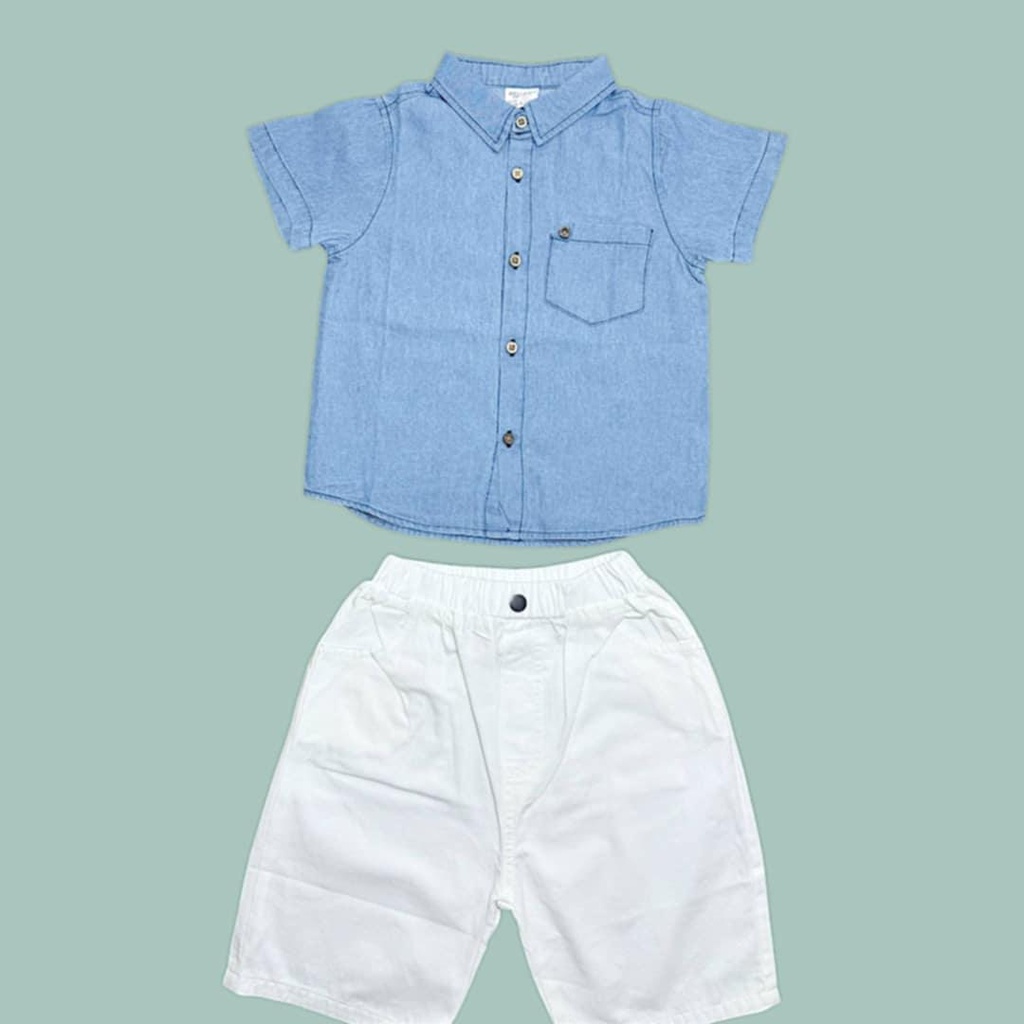 قميص جينز ولادي فاتح وغامق