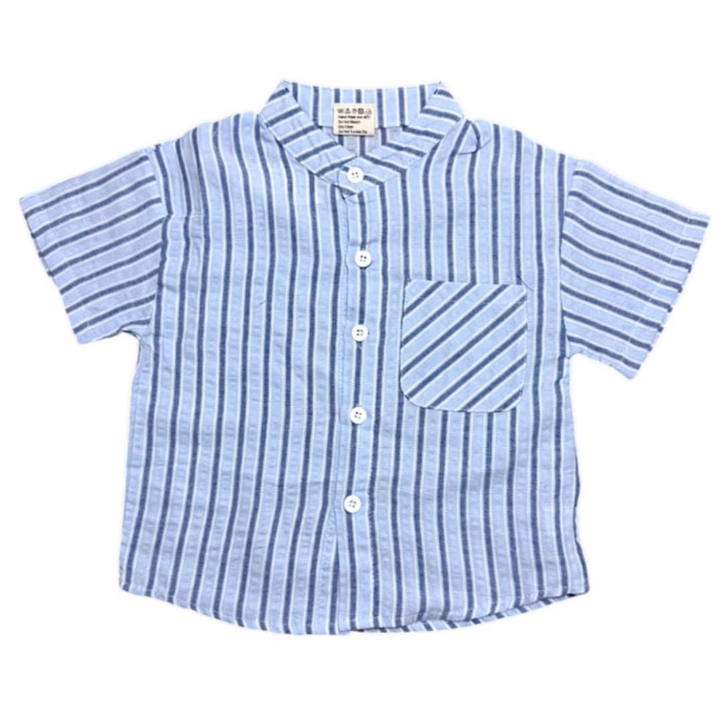 قميص ولادي أزرق مخطط