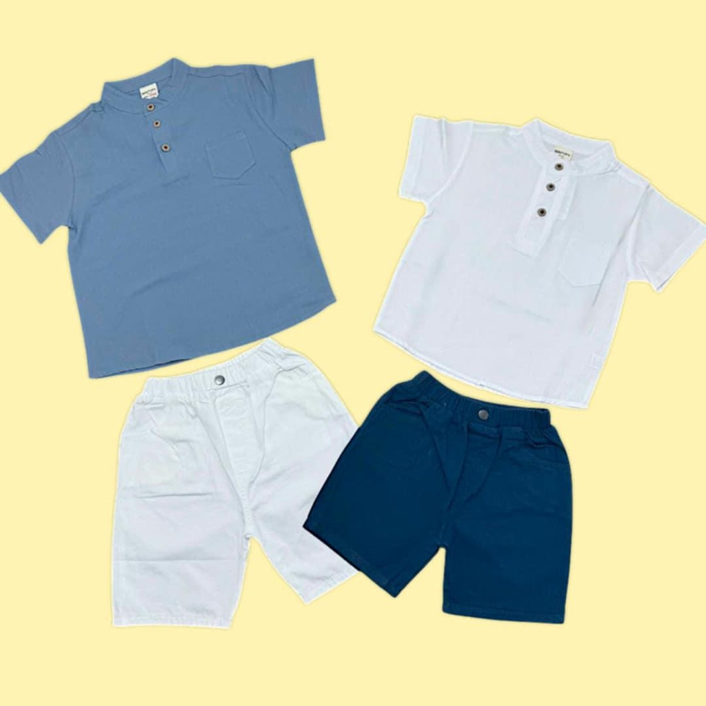 قميص ولادي بدون قبة بلونين