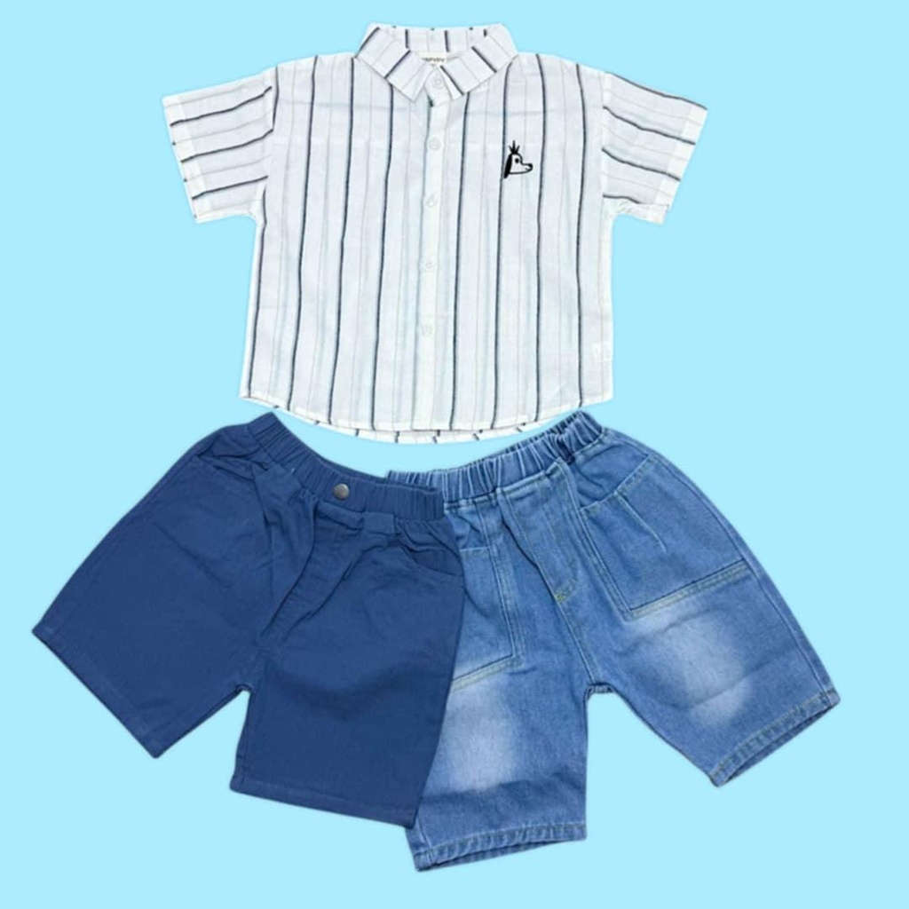 قميص ولادي أبيض مخطط