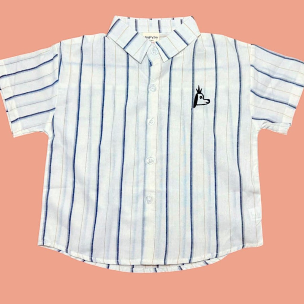 قميص ولادي أبيض مخطط