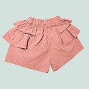 طقم بناتي شورت على شكل تنورة مع قميص دانتيل