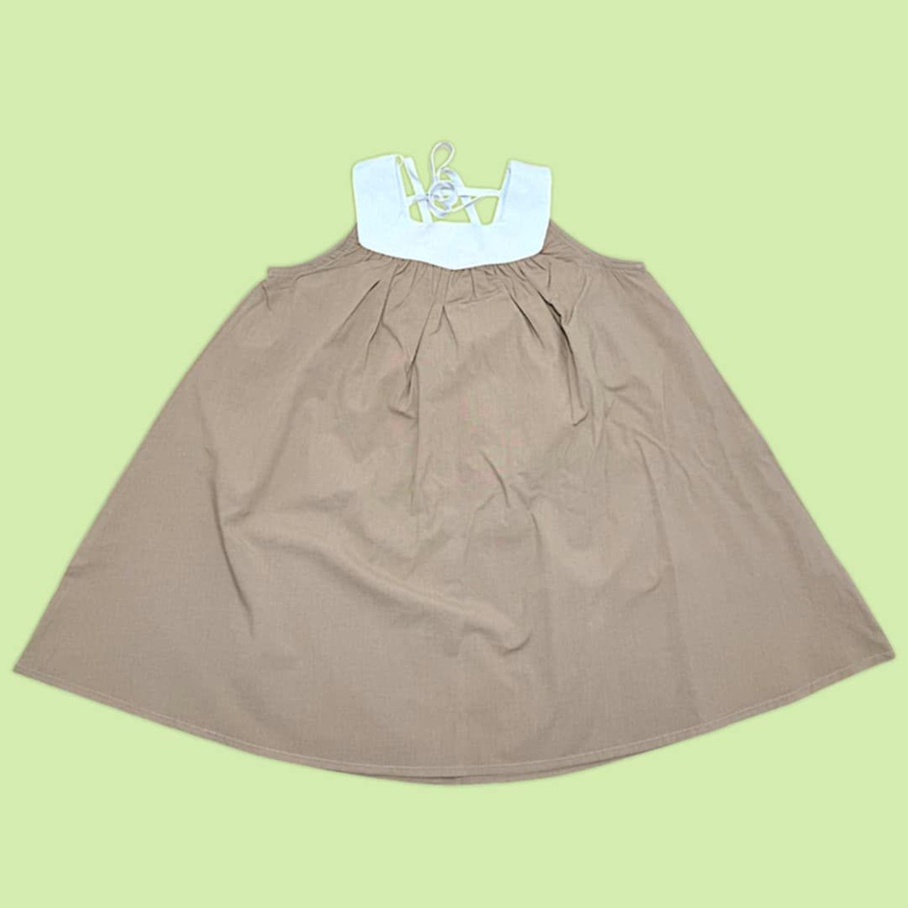 فستان بناتي بفتحة ظهر مثلثة بلونين