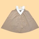 فستان بناتي بفتحة ظهر مثلثة بلونين