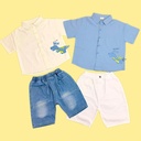 قميص ولادي بلونين مع رسمة ديناصور مميزة