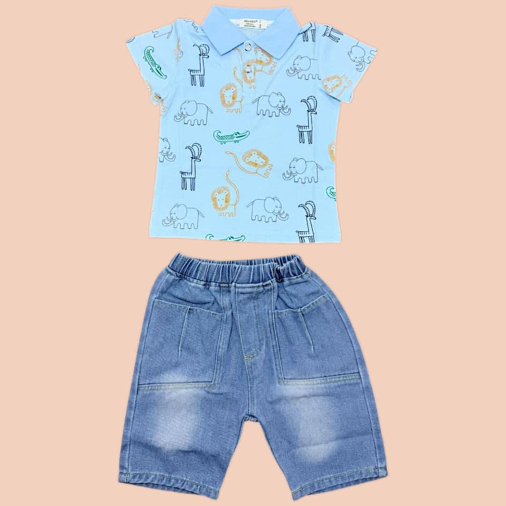 بلوزة ولادي بلونين برسومات حيوانات