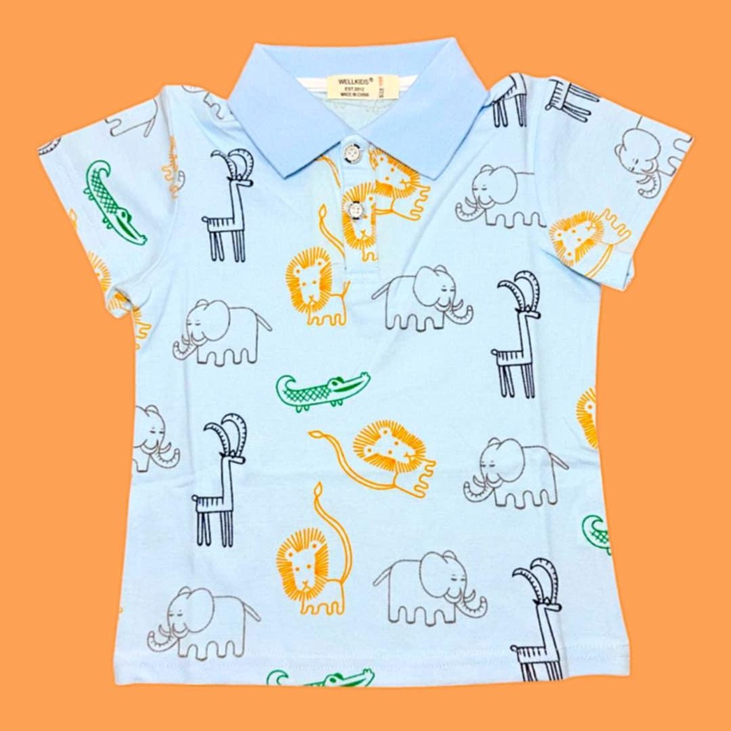 بلوزة ولادي بلونين برسومات حيوانات