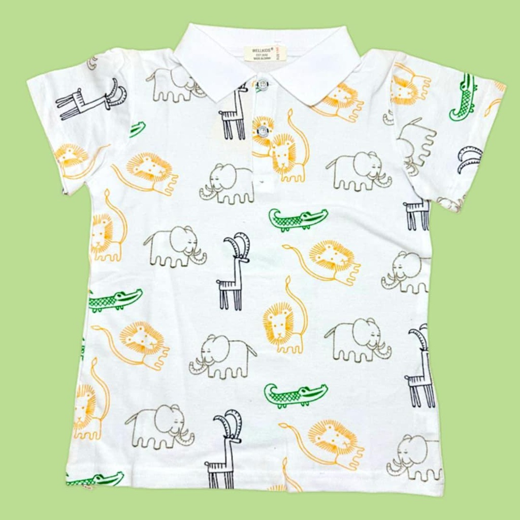 بلوزة ولادي بلونين برسومات حيوانات