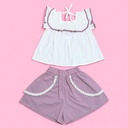 طقم بناتي رسمي شورت وبلوزة بلونين مميزين