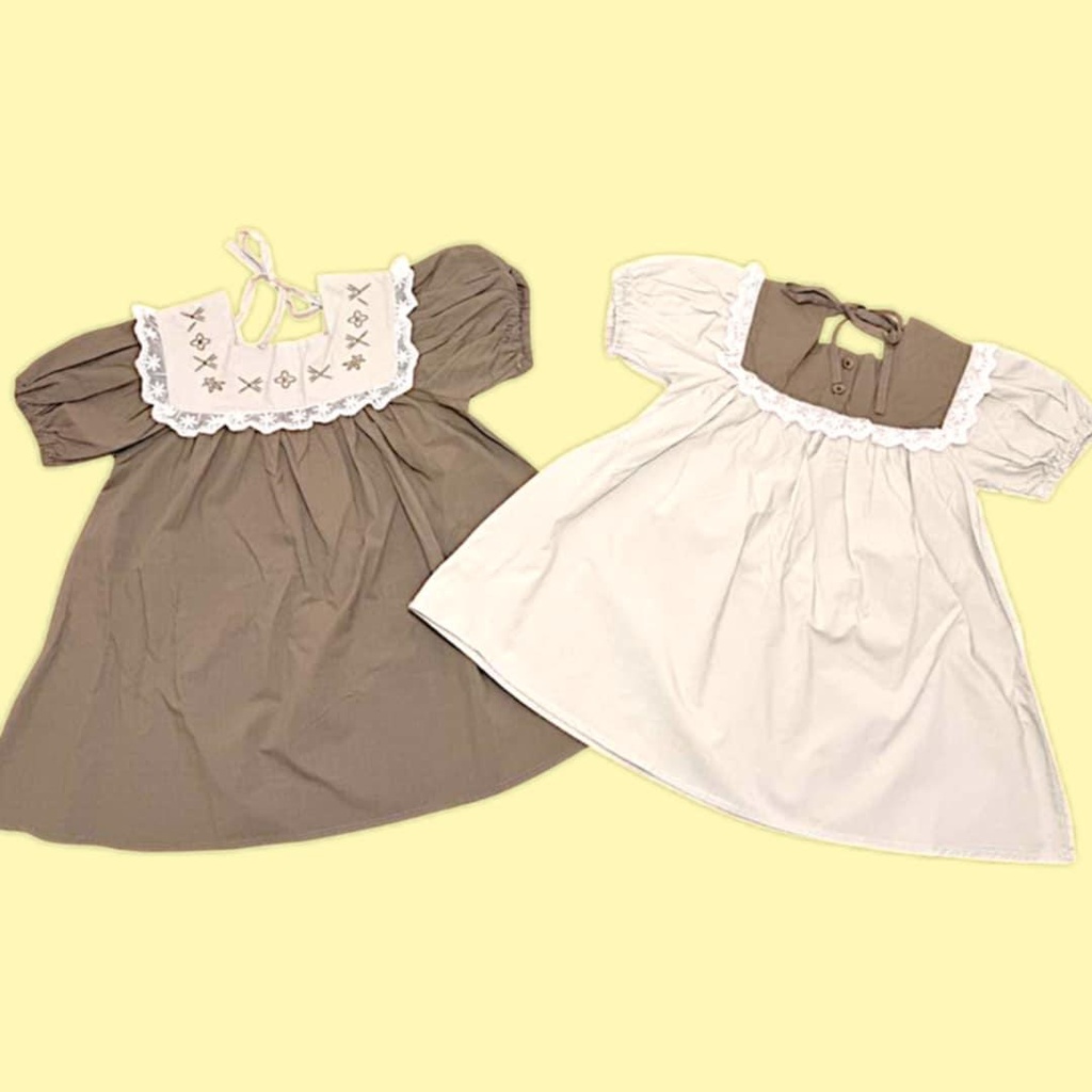 فستان بناتي مميز بقبة مزينة بالدانتيل