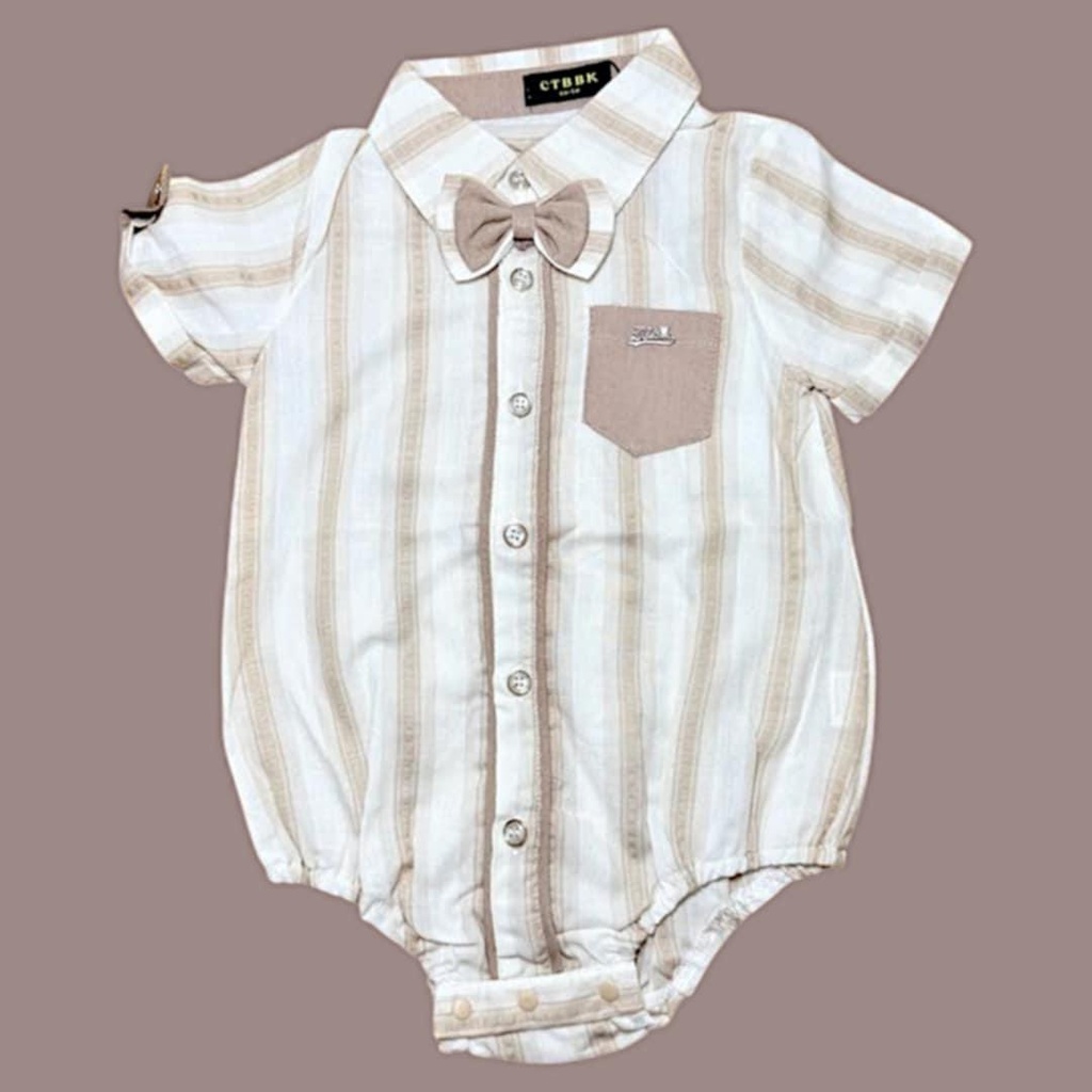 قميص بيبي بكباسات مع ببيونة بثلاث ألوان