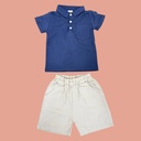 طقم ولادي بلوزة قطن 100% مع شورت كتان