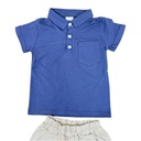 طقم ولادي بلوزة قطن 100% مع شورت كتان