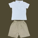 طقم ولادي بلوزة مع شورت كتان، البلوزة قطن 100%