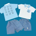 طقم بلوزة مع شورت جينز برسمة ديناصورات