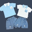 طقم بلوزة مع شورت جينز برسمة ديناصورات