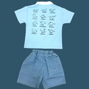 طقم بلوزة مع شورت جينز برسمة ديناصورات