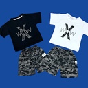 طقم بلوزة قطن 100% مع شورت جيشي مميز بلونين