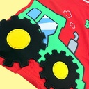 طقم ولادي بلوزة قطن مع شورت جينز برسمة سيارة 3D