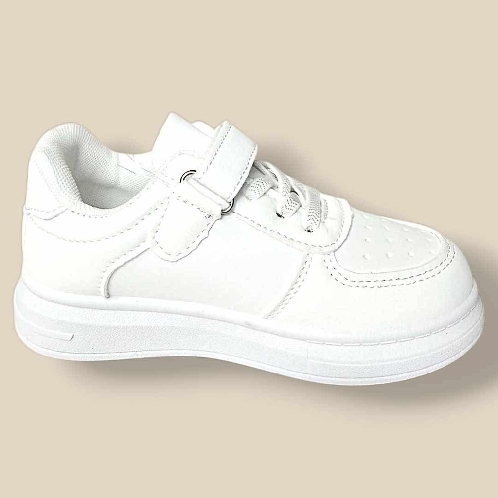 بوت أبيض مناسب للجنسين بخطين على الجنب