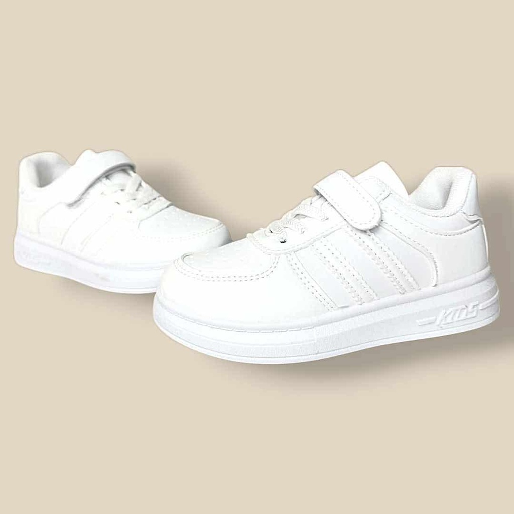 بوت أبيض مناسب للجنسين بخطين على الجنب