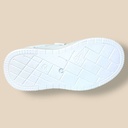 بوت أبيض للجنسين بخطين على الجنب نعل عالي