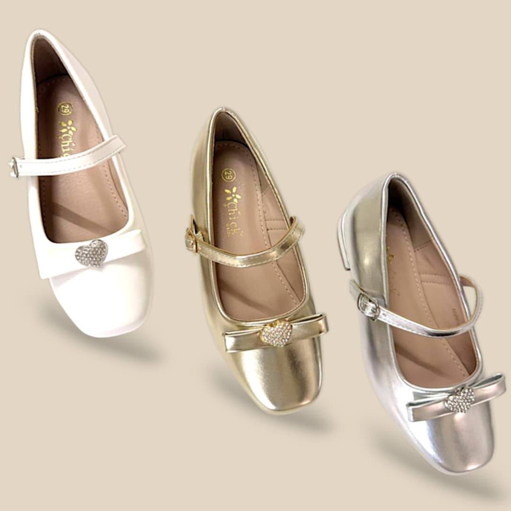 باليه بناتي ناعم بثلاث ألوان مع فيونكة أنيقة