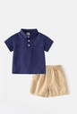 طقم ولادي بلوزة قطن 100% مع شورت كتان