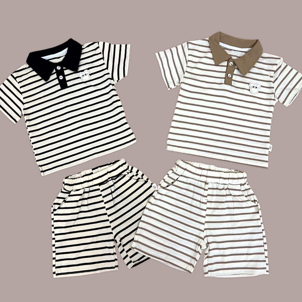 طقم ولادي بيتي قطن 100% بلونين أنيق ومميز