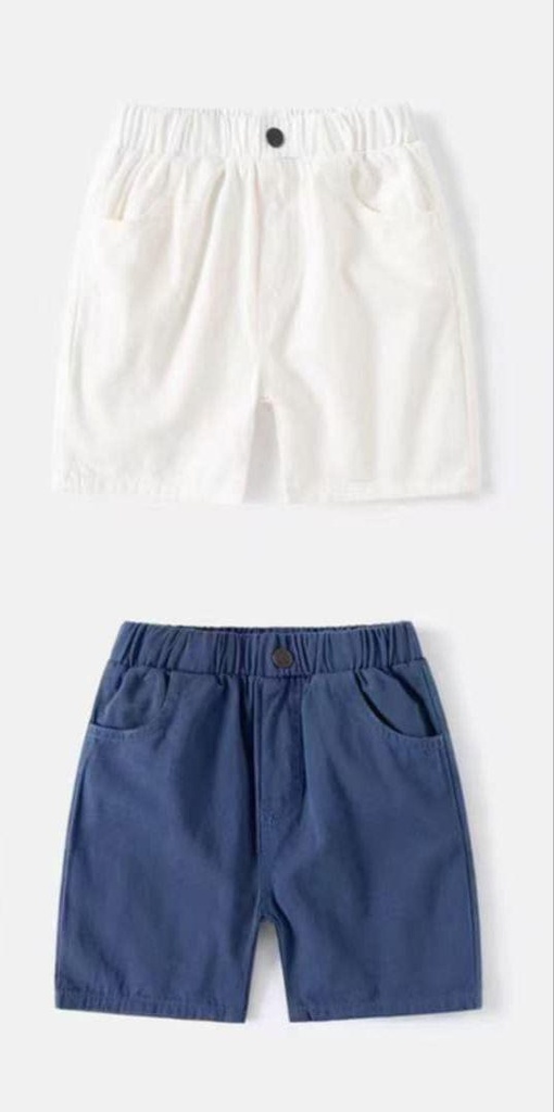 شورت كتان بلونين أبيض وكحلي