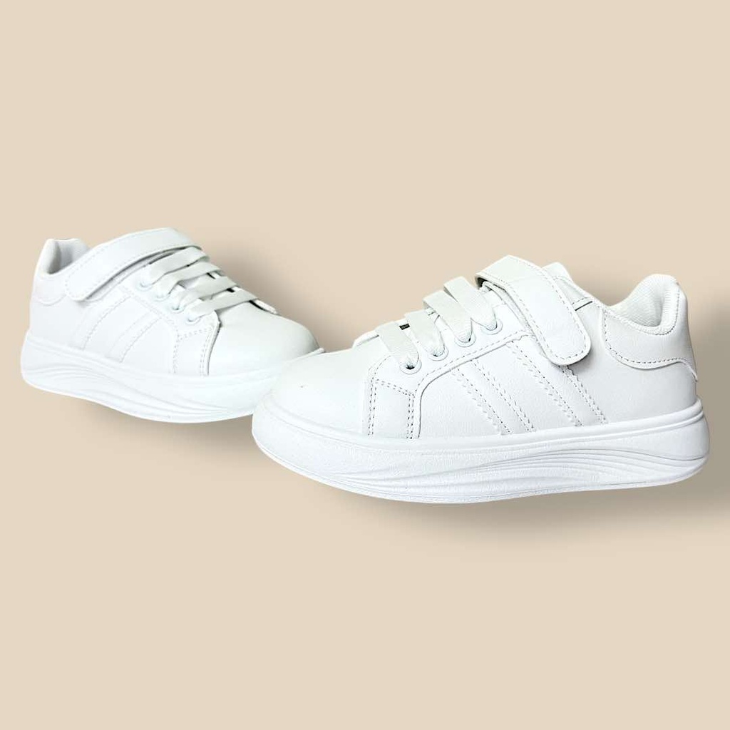 بوت أبيض بناتي سكوتش ورباط شبرة ناعم