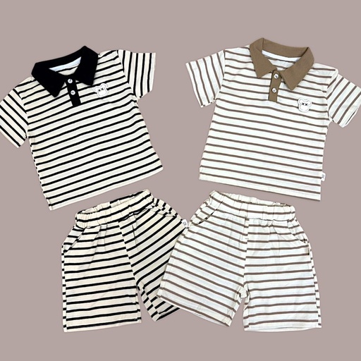 طقم ولادي بيتي قطن 100% بلونين أنيق ومميز