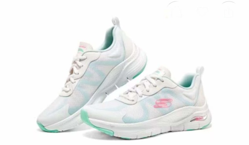 Skechers Arch Fit أزرق سماوي بشعار زهري