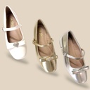 باليه بناتي ناعم بثلاث ألوان مع فيونكة أنيقة